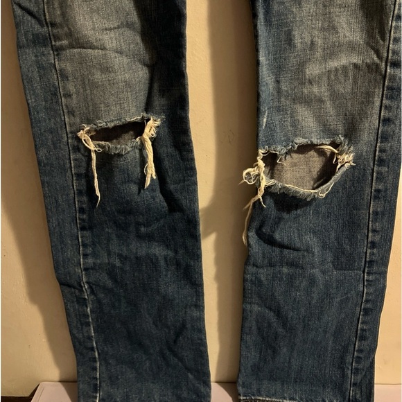 Abercrombie & Fitch Womens Erin Jeans Low Rise Straight Sz 8R X 34’ Distressed - Picture 5 of 9